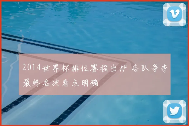 2014世界杯排位赛程出炉 各队争夺最终名次看点明确